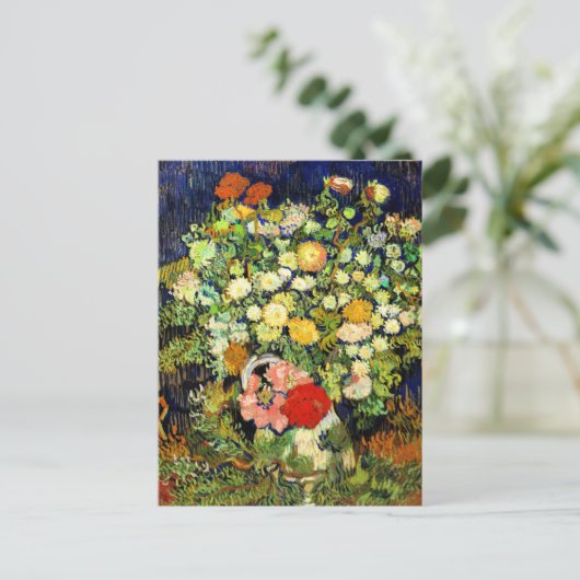 Van Gogh - Bouquet der Blume in einer Vase Postkarte (Stehend Vorderseite)