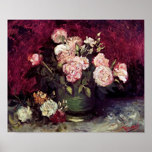 Van Gogh Bowl mit Peonies & Rose Poster (Vorne)