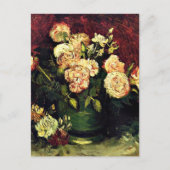 Van Gogh - Bowl mit Peonies und Rose Postkarte (Vorderseite)