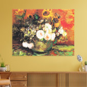 Van Gogh - Bowl mit Sonnenblumen, Rose... Leinwanddruck (Insitu (Wohnzimmer))