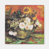 Van Gogh - Bowl mit Sonnenblumen, Rose... Magnet (Vorne)