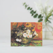 Van Gogh - Bowl mit Sonnenblumen, Rose... Postkarte (Stehend Vorderseite)