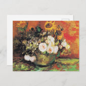 Van Gogh - Bowl mit Sonnenblumen, Rose... Postkarte (Vorne/Hinten)