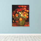 Van Gogh - Bowl mit Zinnias Leinwanddruck (Insitu (Holzboden))