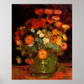 Van Gogh - Bowl mit Zinnias Poster (Vorne)