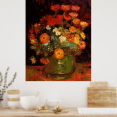 Van Gogh - Bowl mit Zinnias Poster (Küche)