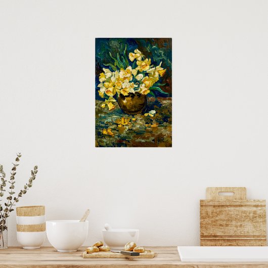 Van Gogh Bowl with Daffodils Poster (Küche)