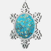 Van Gogh: Branches with Almond Blossoms Schneeflocken Zinn-Ornament (Rechts)