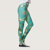 Van Gogh Bright Blue Green Floral Almond Tree Leggings (Rechts)