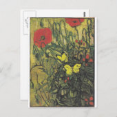 Van Gogh Butterfly Poppies Blume Frieden Schicksal Postkarte (Vorne/Hinten)