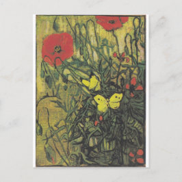 Van Gogh Butterfly Poppies Blume Frieden Schicksal Postkarte