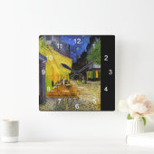 van Gogh , "Cafe Terrace at Night" Quadratische Wanduhr (Zuhause)