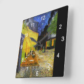 van Gogh , "Cafe Terrace at Night" Quadratische Wanduhr (Winkel)