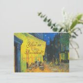 Van Gogh Cafe Terrace French Street Scene Einladung (Stehend Vorderseite)