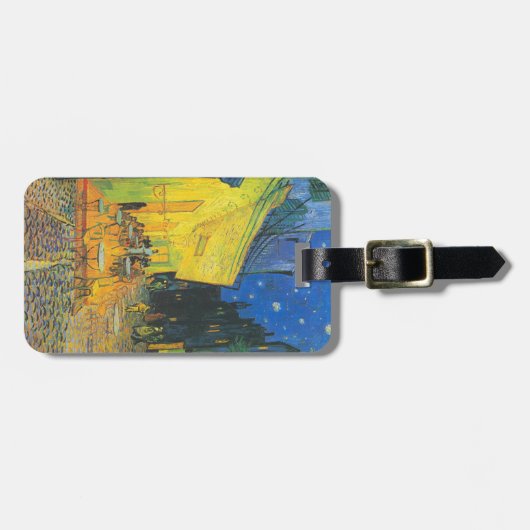 Van Gogh Cafe Terrace French Street Scene Gepäckanhänger (Vorderseite horizontal)