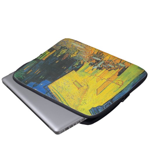 Van Gogh Cafe Terrace French Street Scene Laptopschutzhülle (Vorne Knopf)