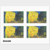 Van Gogh Cafe Terrace French Street Scene Rechteckiger Aufkleber (Blatt)