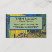 Van Gogh Cafe Terrace French Street Scene Visitenkarte (Rückseite)