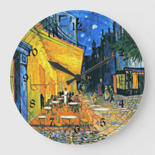 Van Gogh: Cafe Terrace Große Wanduhr