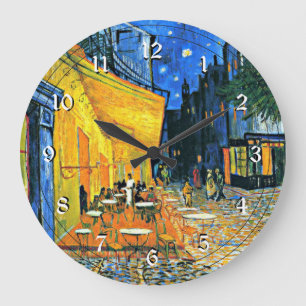 Van Gogh: Cafe Terrace Large Clock Große Wanduhr