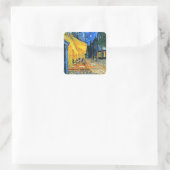 Van Gogh - Cafe Terrace, Van Gogh berühmtes Bild Quadratischer Aufkleber (Tasche)