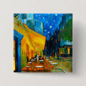 Van Gogh Café Terrasse am Abend Button (Vorderseite)