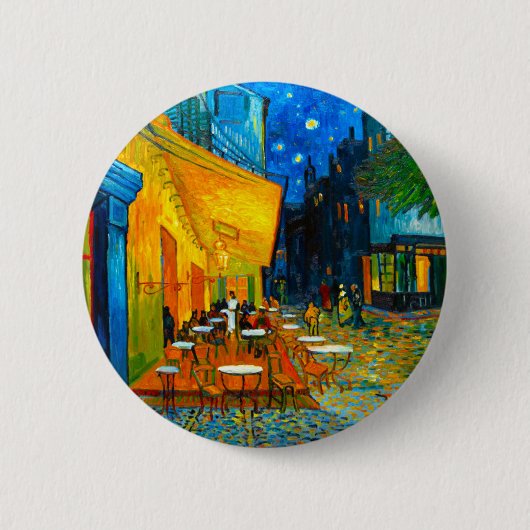 Van Gogh Café Terrasse am Abend Button (Vorderseite)