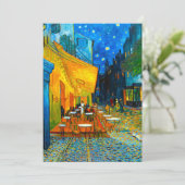 Van Gogh Café Terrasse am Abend Einladung (Stehend Vorderseite)