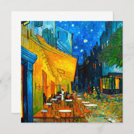 Van Gogh Café Terrasse am Abend Einladung (Vorne/Hinten)