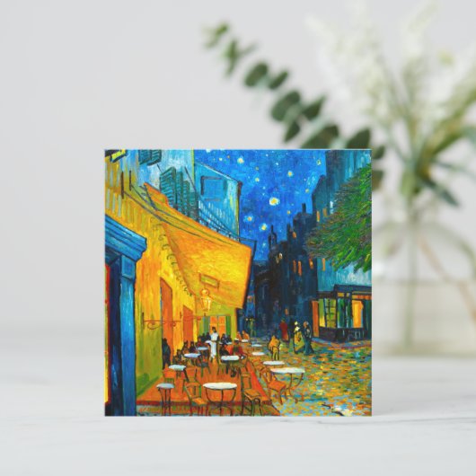 Van Gogh Café Terrasse am Abend Einladung (Stehend Vorderseite)