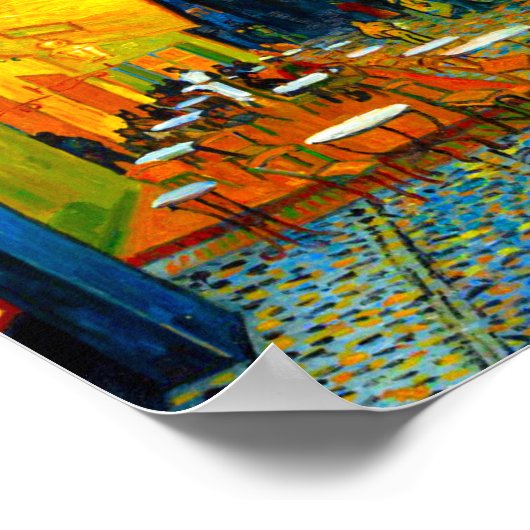 Van Gogh Café Terrasse am Abend Poster (Ecke)