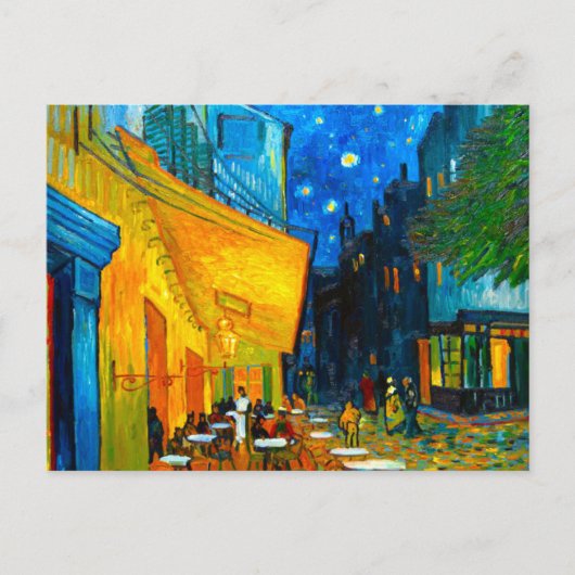 Van Gogh Café Terrasse am Abend Postkarte (Vorderseite)