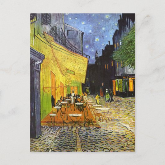 Van Gogh Cafe Terrasse am Abend Postkarte (Vorderseite)