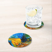 Van Gogh Café Terrasse am Abend Runder Pappuntersetzer (Vor Ort)