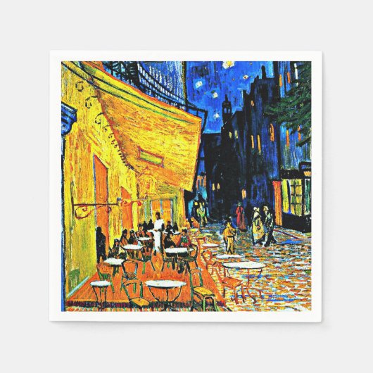 Van Gogh - Café Terrasse am Abend Serviette (Vorderseite)