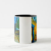 Van Gogh Café Terrasse am Abend Zweifarbige Tasse (Mittel)