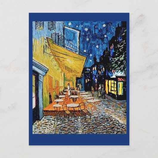 Van Gogh, Café Terrasse bei Nacht, Art Post Card Postkarte (Vorderseite)