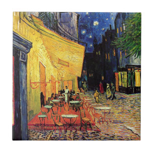 Van Gogh Cafe-Terrasse bei Nacht Fliese