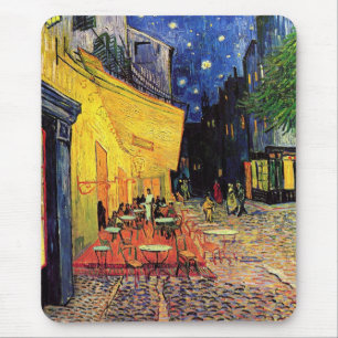 Van Gogh Café-Terrasse bei Nacht Mousepad