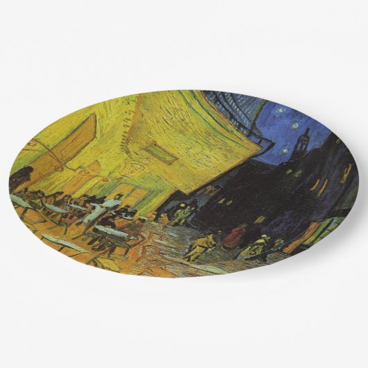 Van Gogh; Cafe Terrasse bei Nacht Pappteller (Schrägansicht)