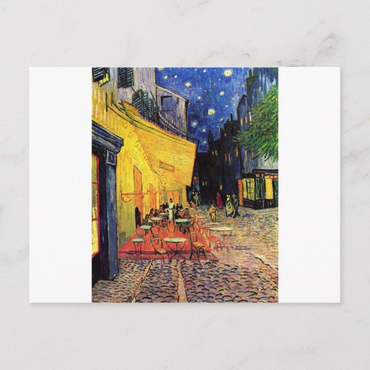 Van Gogh Cafe Terrasse bei Nacht Postkarte (Vorderseite)