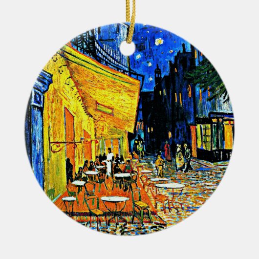 Van Gogh - Cafe Terrasse, berühmtes Bild Keramik Ornament (Vorne)