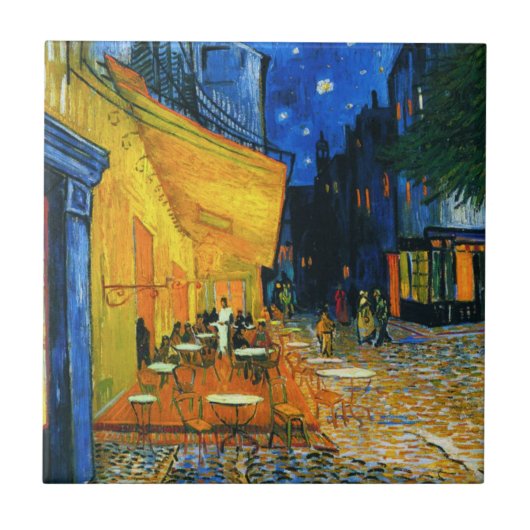 Van Gogh Café-Terrasse-Kachel Fliese (Vorderseite)