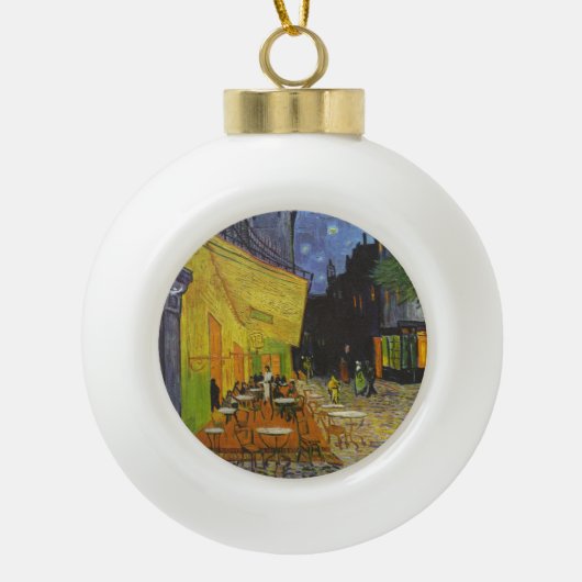 Van Gogh Cafe Terrasse Post-Impressionist Keramik Kugel-Ornament (Vorderseite)
