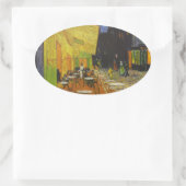 Van Gogh Cafe Terrasse Post-Impressionist Ovaler Aufkleber (Tasche)