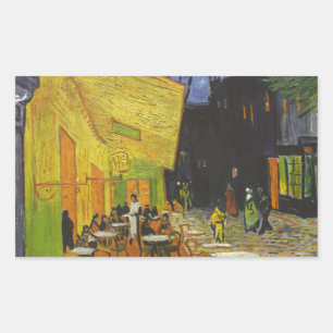 Van Gogh Cafe Terrasse Post-Impressionist Rechteckiger Aufkleber