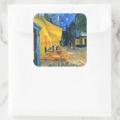 Van Gogh - Cafe Terrasse Quadratischer Aufkleber (Tasche)