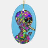 Van Gogh Calavera raucht Zigarette Keramik Ornament (Links)
