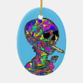 Van Gogh Calavera raucht Zigarette Keramik Ornament (Vorne)