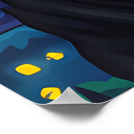 van Gogh Cat Art Poster (Ecke)